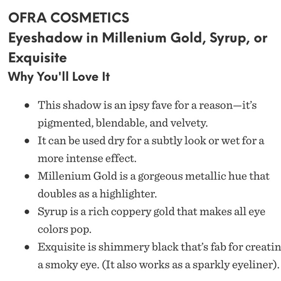 OFRA Eyeshadow Syrup in Millenium Gold - Picture 3 of 5